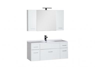 Aquanet Набор мебели Данте 110 зеркало камерино/2 шкафа + светильн. (164826) Aquanet Набор мебели Данте 110 зеркало камерино/2 шкафа + светильн. (164826)