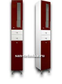 Норта-Аква Эко-10/13 пенал напольный со стеклом бордовый Норта-Аква Эко-10/13 пенал напольный со стеклом бордовый